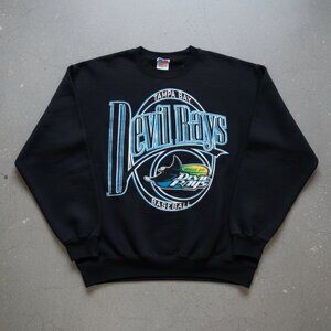 Tampa Bay Devil Rays MLB Baseball Vintage 90s Crewneck Sweatshirt Black